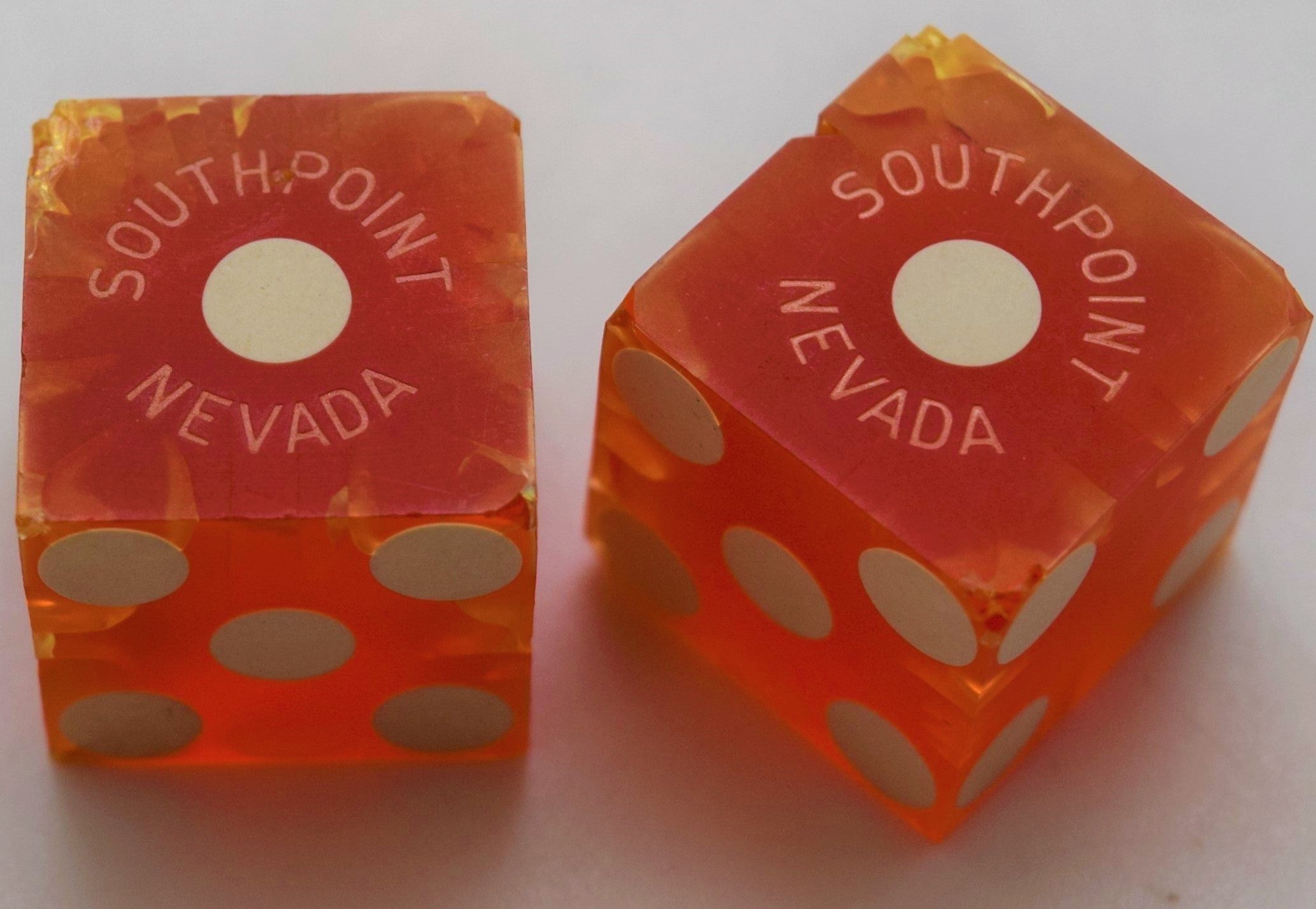 South Point Casino Las Vegas Nevada Dice Pair Orange