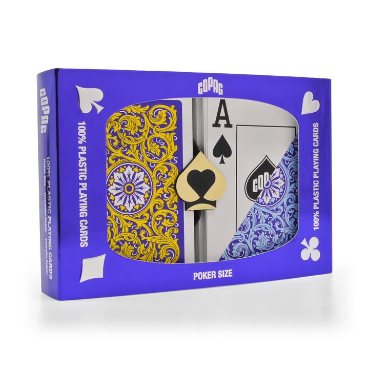 Copag Neoteric Violet/Yellow/Blue Poker Size 2 Deck Setup