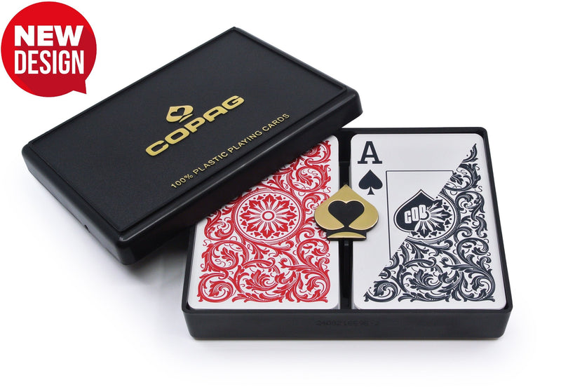 Copag Reverse 1546 Red and Black Bridge Size 2 Deck Setup