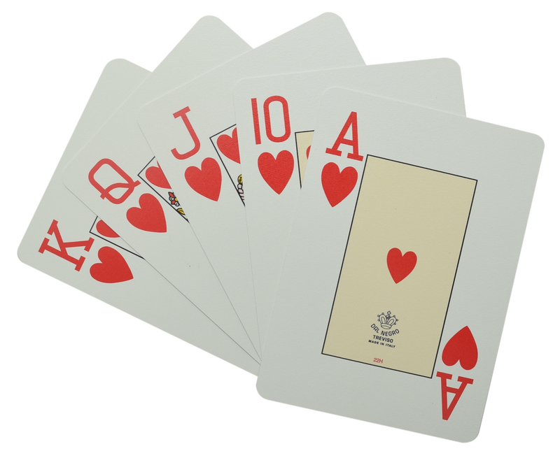 Dal Negro Virgolone Red Poker Size Jumbo Index 100% Plastic Deck