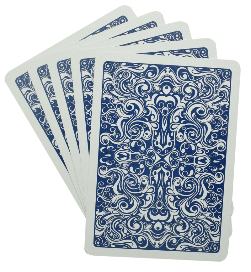 Dal Negro Virgolone Blue Poker Size Jumbo Index 100% Plastic Deck