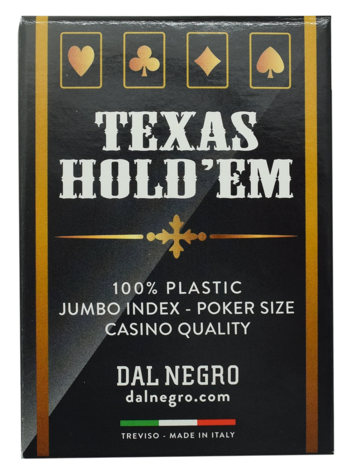 Dal Negro Texas Hold'em Red Poker Size Jumbo Index 100% Plastic Deck