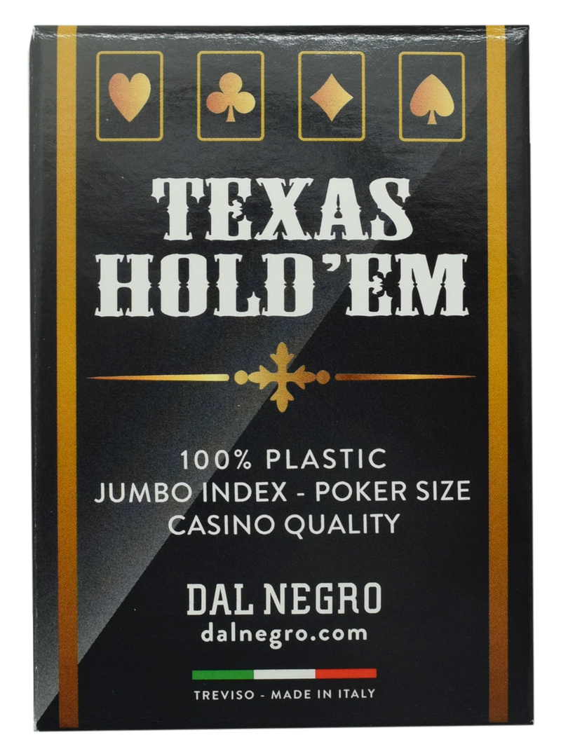 Dal Negro Texas Hold'em Blue Poker Size Jumbo Index 100% Plastic Deck