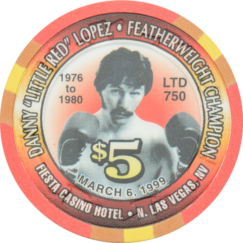 Fiesta Rancho Casino N. Las Vegas Nevada $5 Danny "Little Red" Lopez Chip 1999