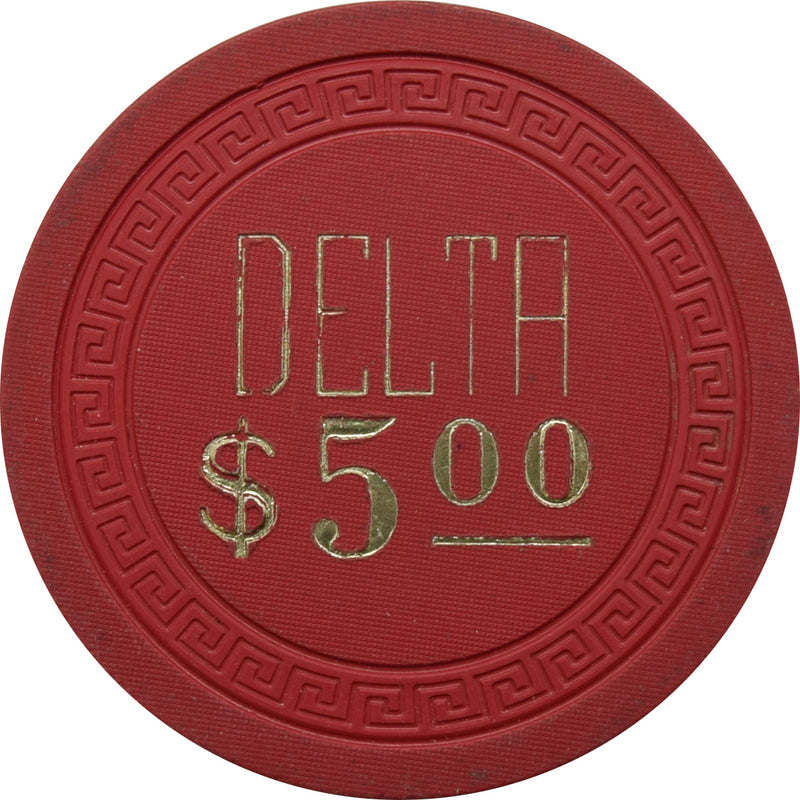 Delta Club Saloon Casino Virginia City Nevada $5 Chip 1958