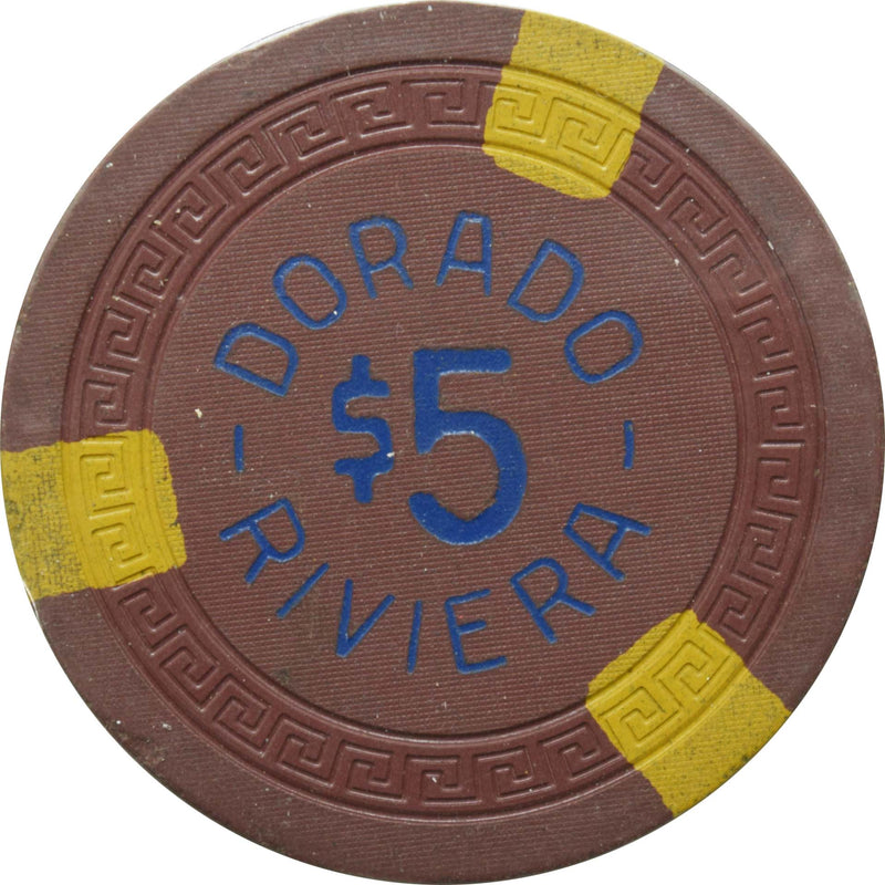 Dorado Riviera Casino Dorado Puerto Rico $5 Hot Stamp Chip