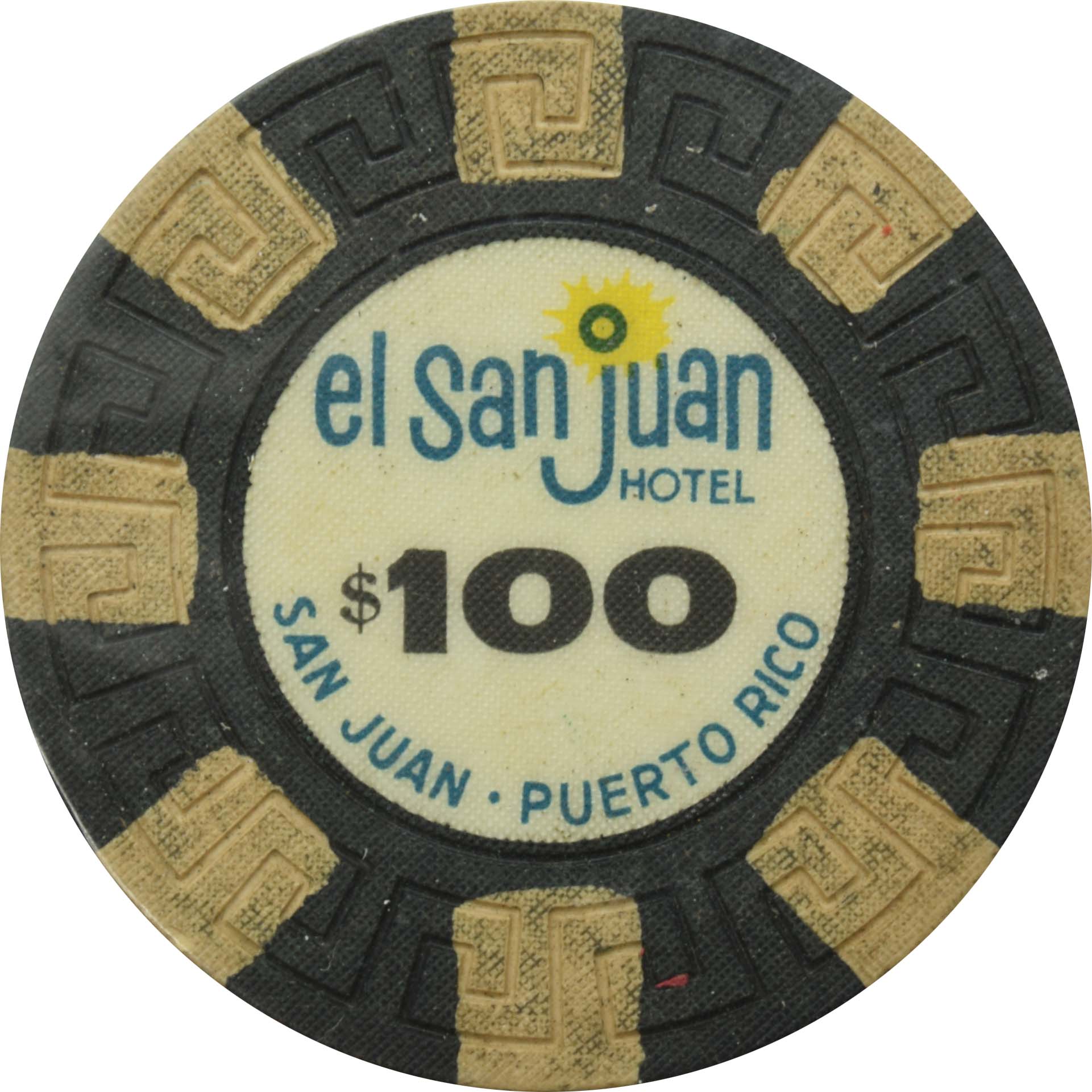 El San Juan Hotel Casino Isla Verde Puerto Rico $100 Chip