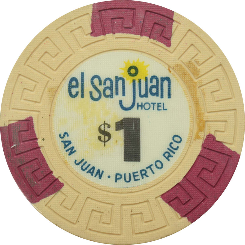 El San Juan Hotel Casino Isla Verde Puerto Rico $1 LgKey Chip