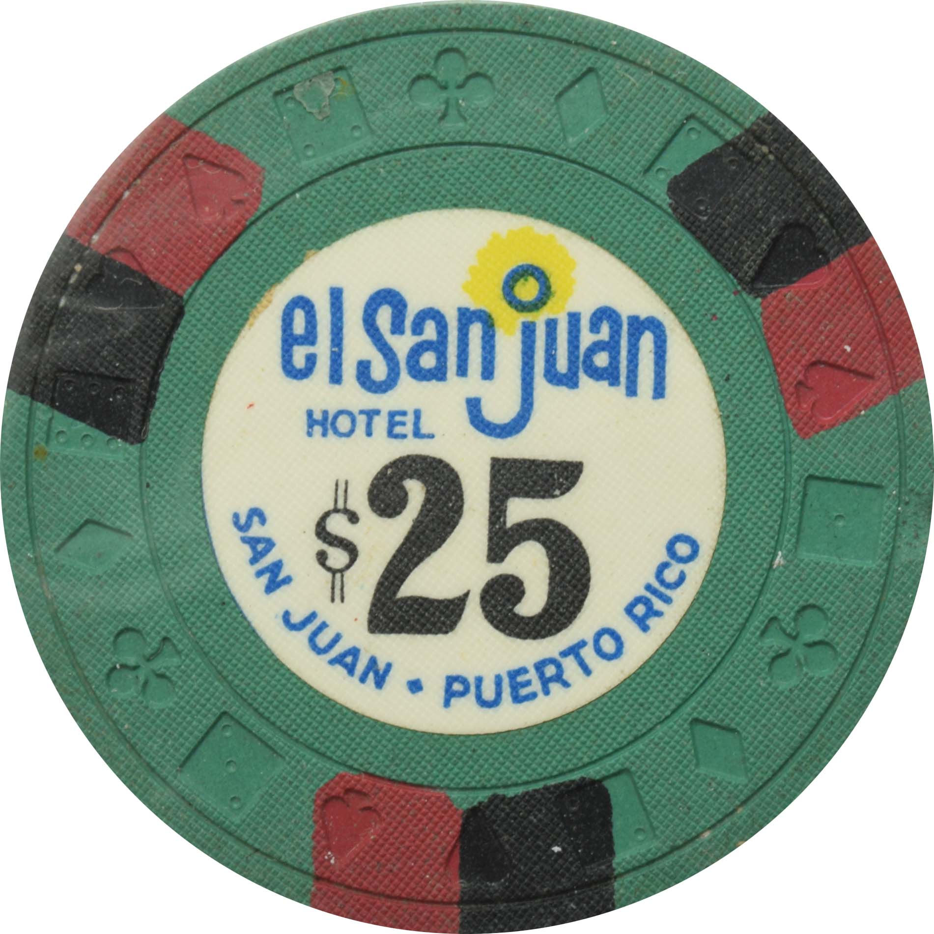 El San Juan Hotel Casino Isla Verde Puerto Rico $25 Ewing Chip