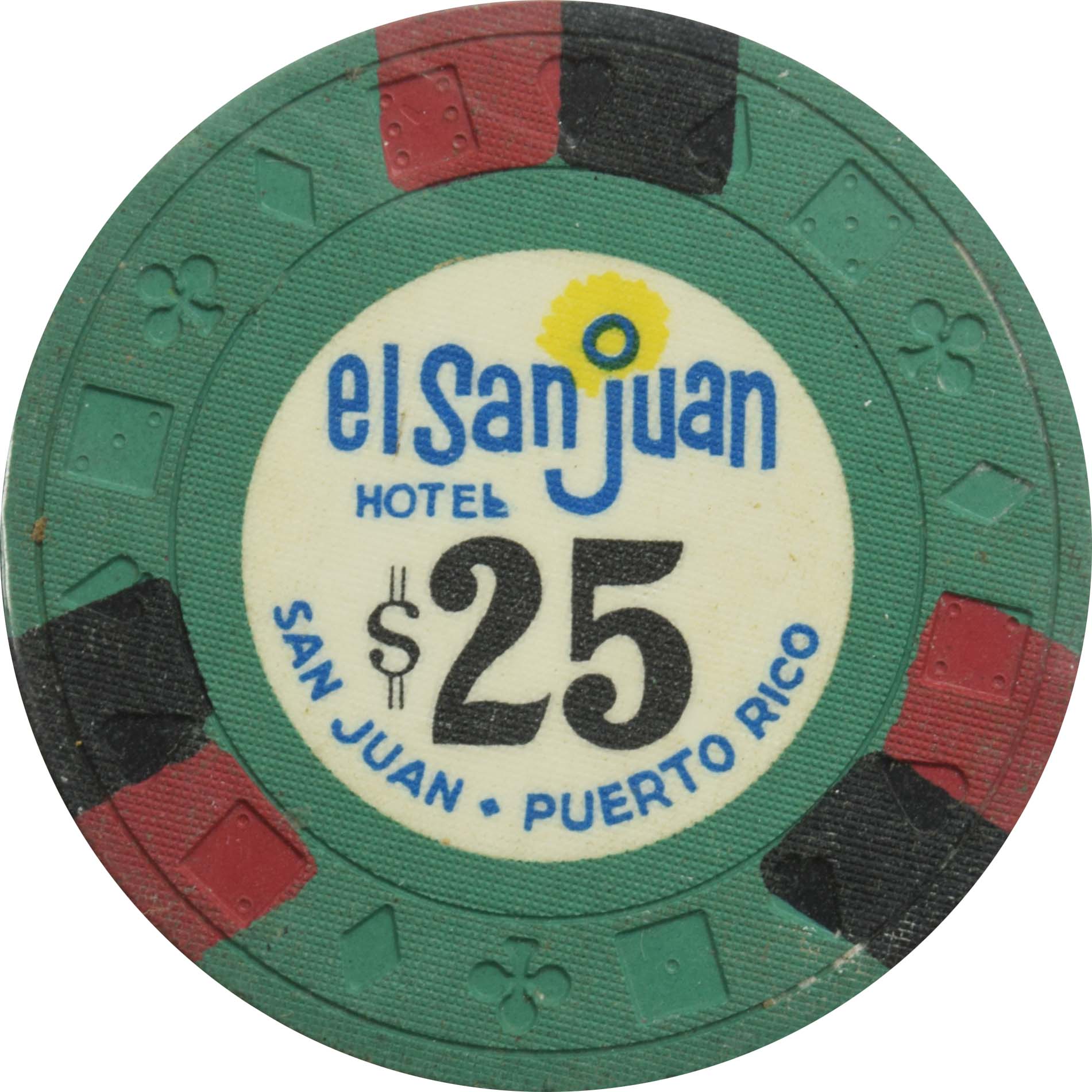 El San Juan Hotel Casino Isla Verde Puerto Rico $25 Ewing Chip