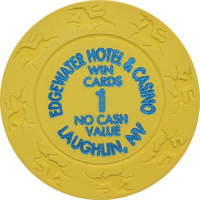 Edgewater Casino Laughlin Nevada Win Cards 1 No Cash Value Chip 2001