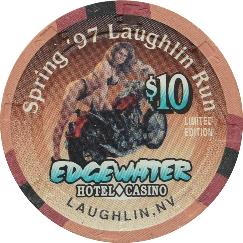 Edgewater Casino Laughlin Nevada $10 Spring River Run Chip 1997