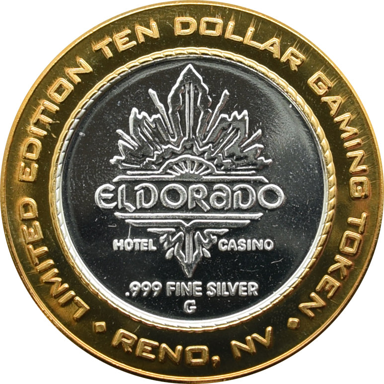 Eldorado Casino Reno NV "Brew Brothers 1999-2000" $10 Silver Strike .999 Fine Silver