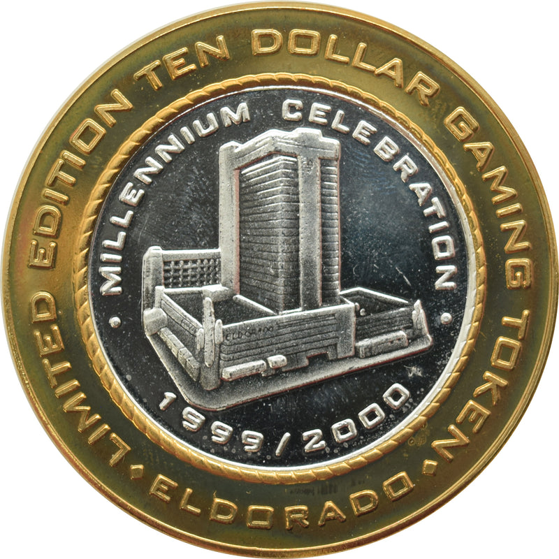 Eldorado Casino Reno "Millennium Celebration Building" $10 Silver Strike .999 Fine Silver