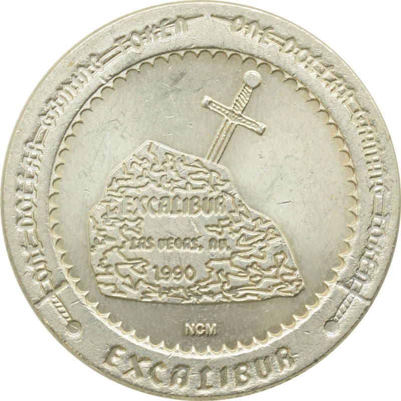 Excalibur Casino Las Vegas NV $1 Jousting Knights Token 1990