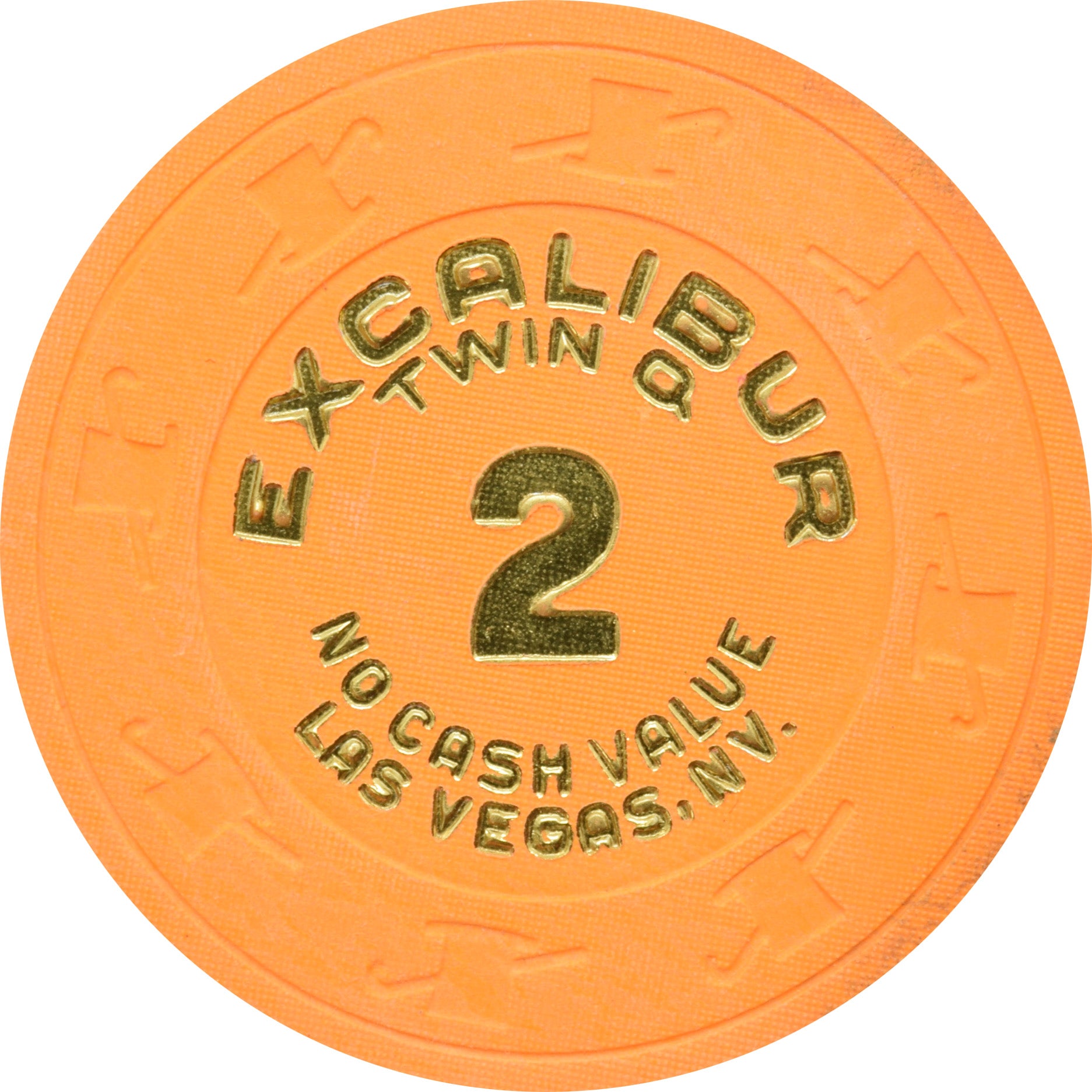 Excalibur Casino Las Vegas Nevada 2 Twin Q Chip 1990s