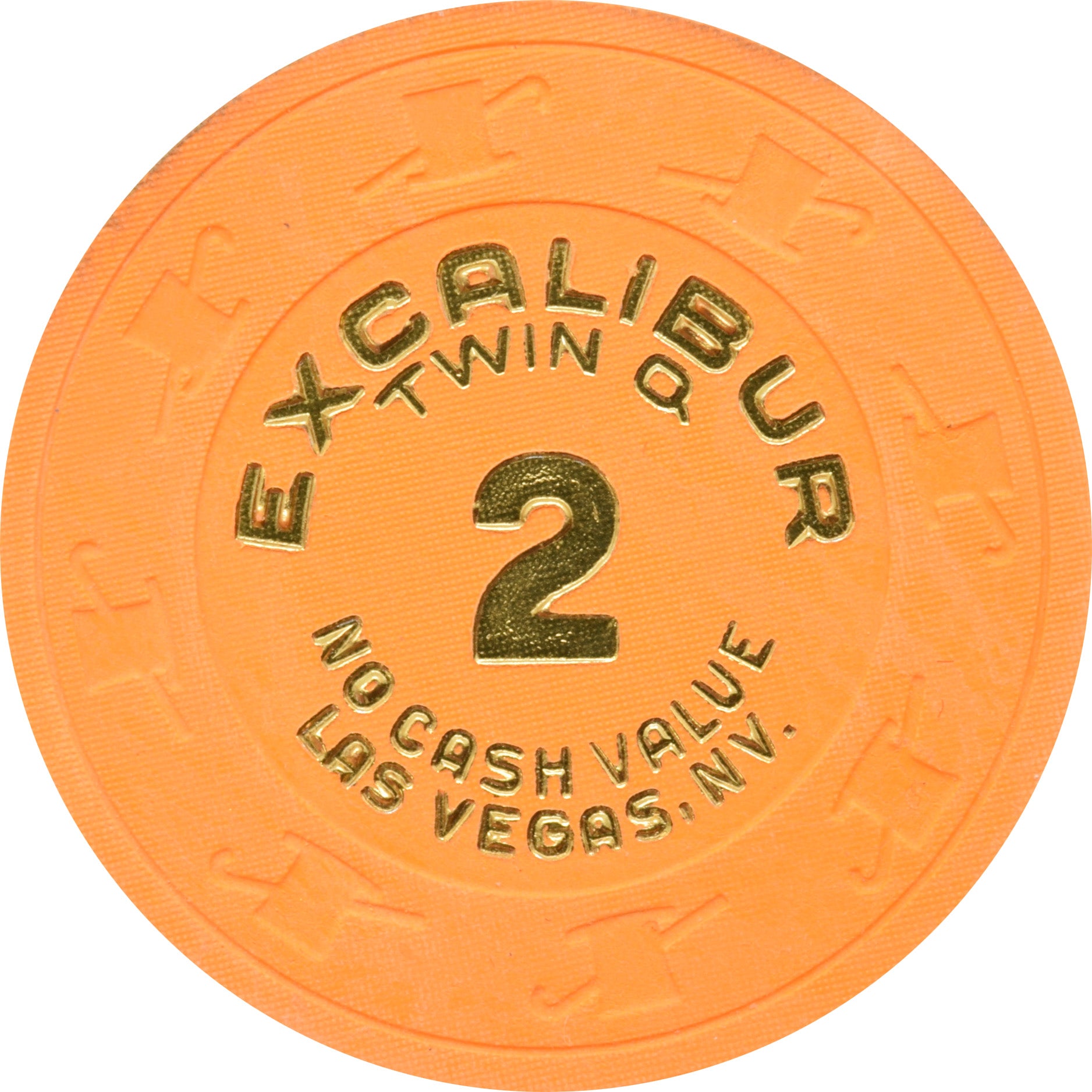 Excalibur Casino Las Vegas Nevada 2 Twin Q Chip 1990s