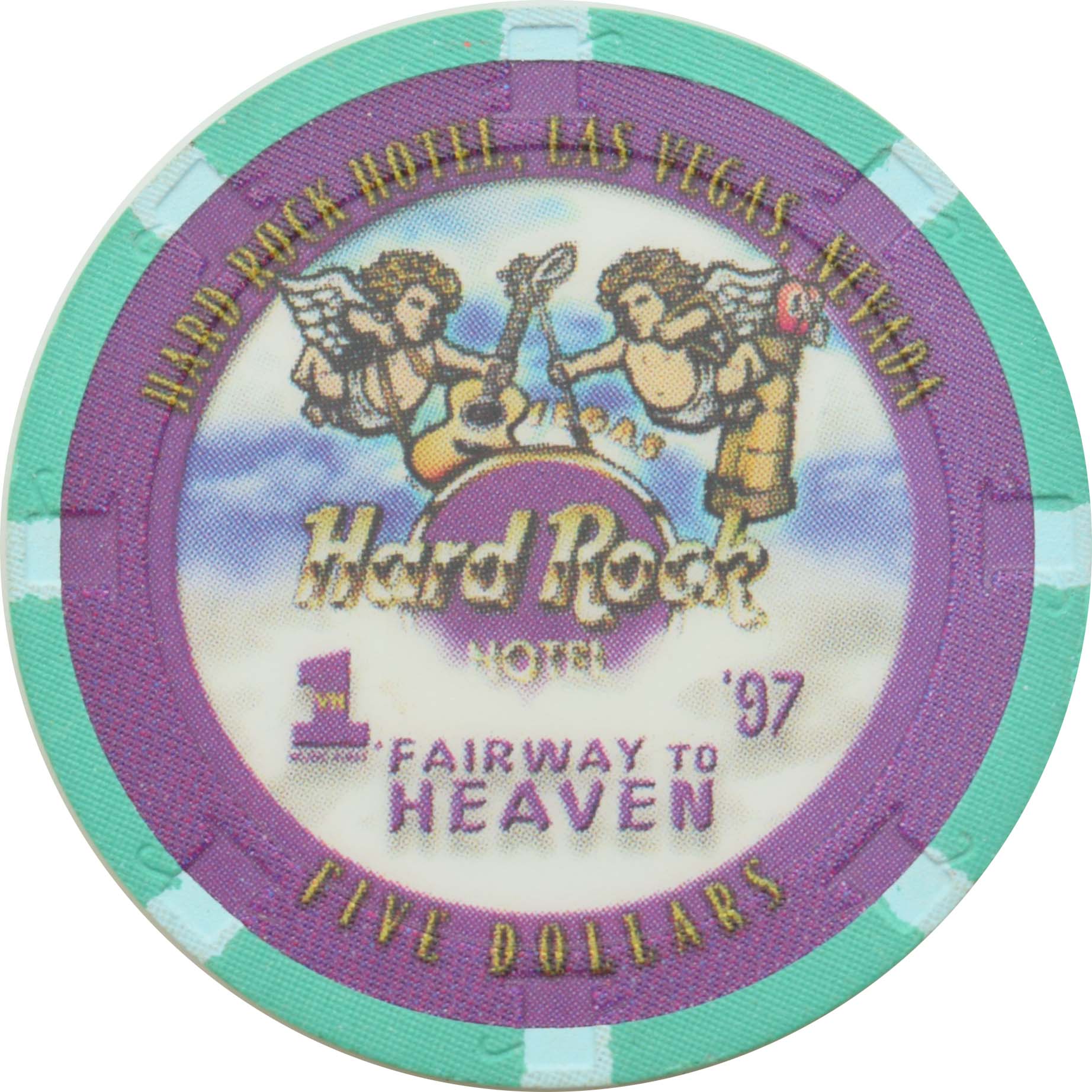 Hard Rock Casino Las Vegas Nevada $5 Fairway to Heaven VH1 Chip 1997