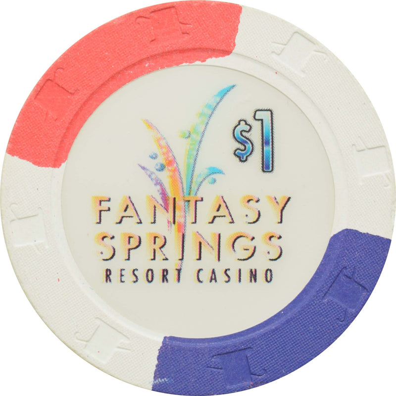 Fantasy Springs Casino Indio California $1 Red/Blue/White Chip