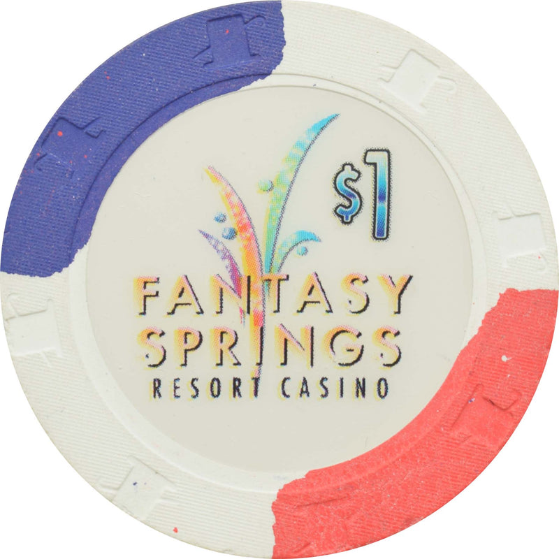 Fantasy Springs Casino Indio California $1 Red/Blue/White Chip