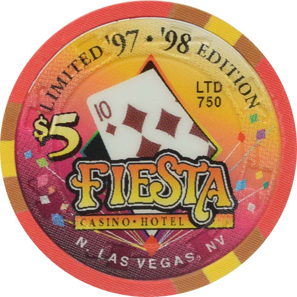 Fiesta Casino North Las Vegas Nevada $5 Ten of Diamonds Chip 1998