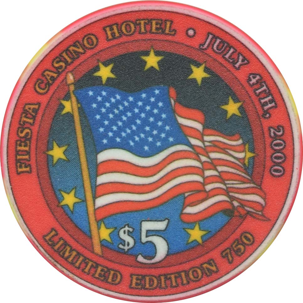 Fiesta Casino North Las Vegas Nevada $5 Independence Day Chip 2000