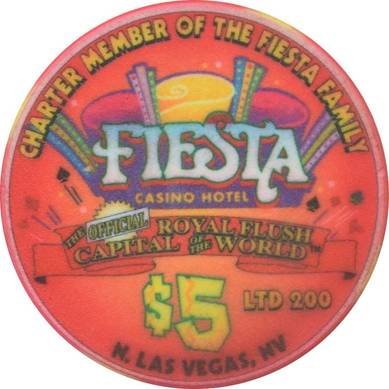 Fiesta Casino North Las Vegas Nevada $5 Celebrating 5 Years of Service Chip