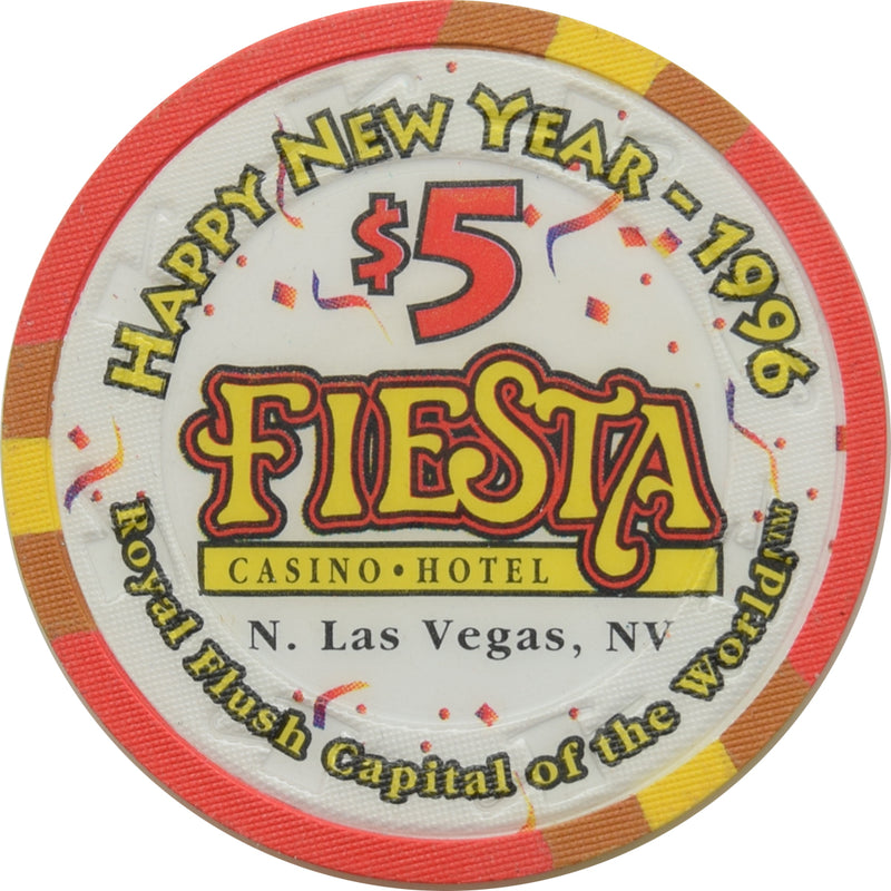 Fiesta Casino North Las Vegas Nevada $5 Happy New Year Chip 1995