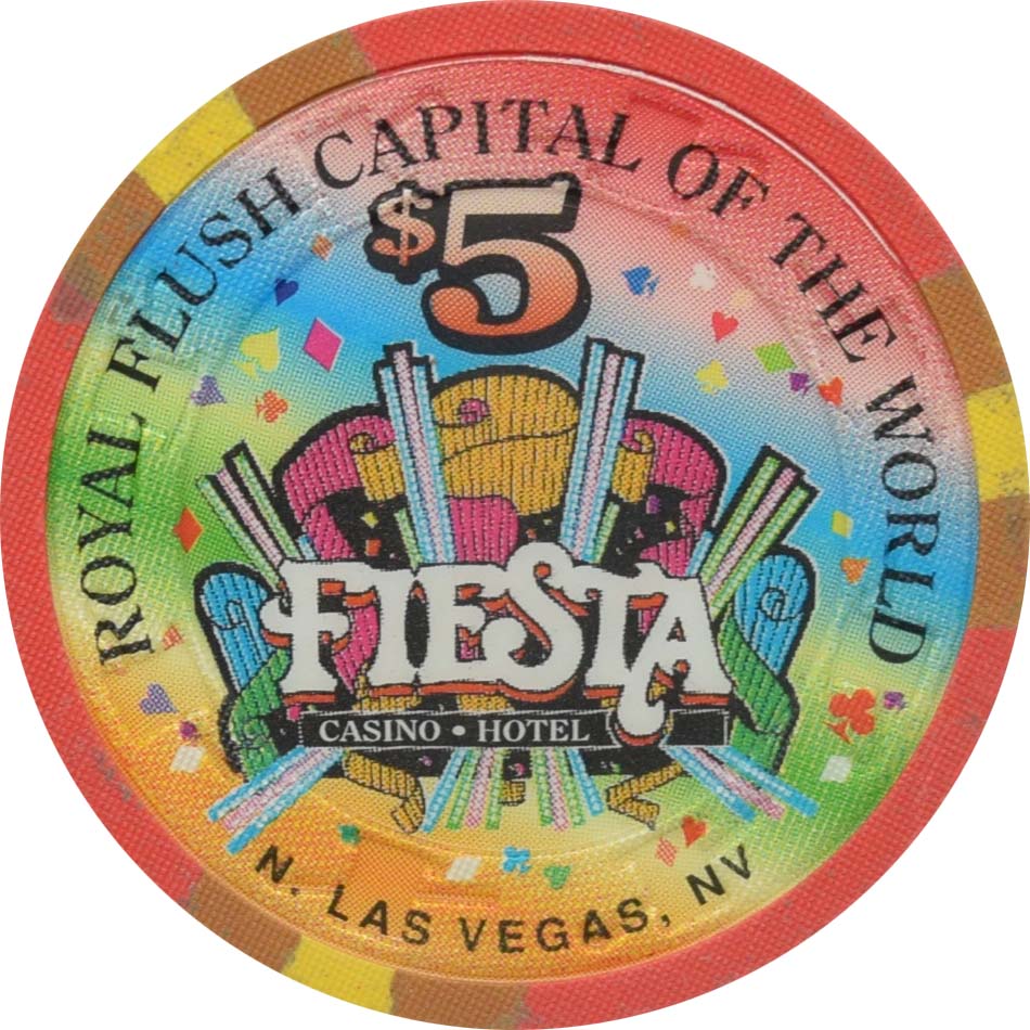 Fiesta Casino North Las Vegas Nevada $5 Queen of Diamonds Chip 1998