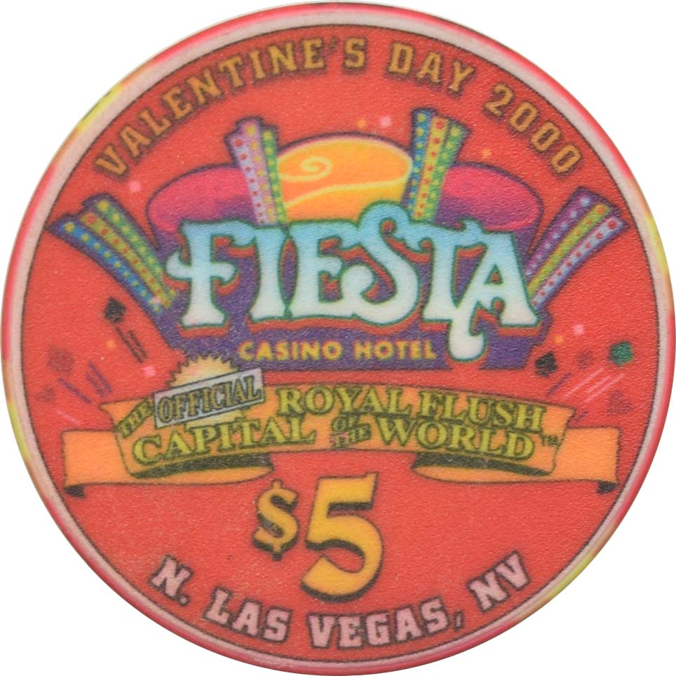 Fiesta Casino North Las Vegas Nevada $5 Valentine's Day Chip 2000