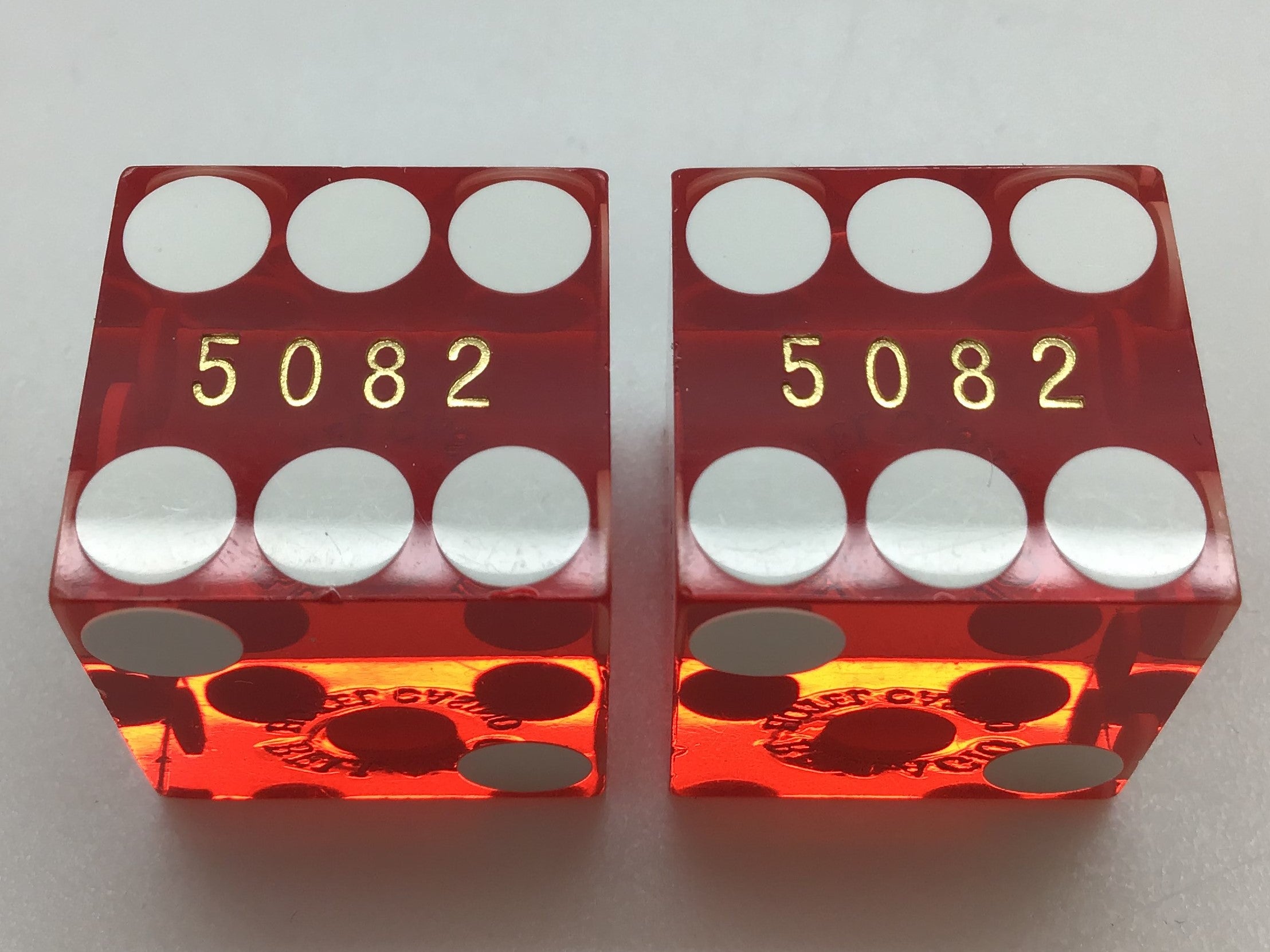 Bellagio Casino Las Vegas Red Dice Pair Matching Number Pair