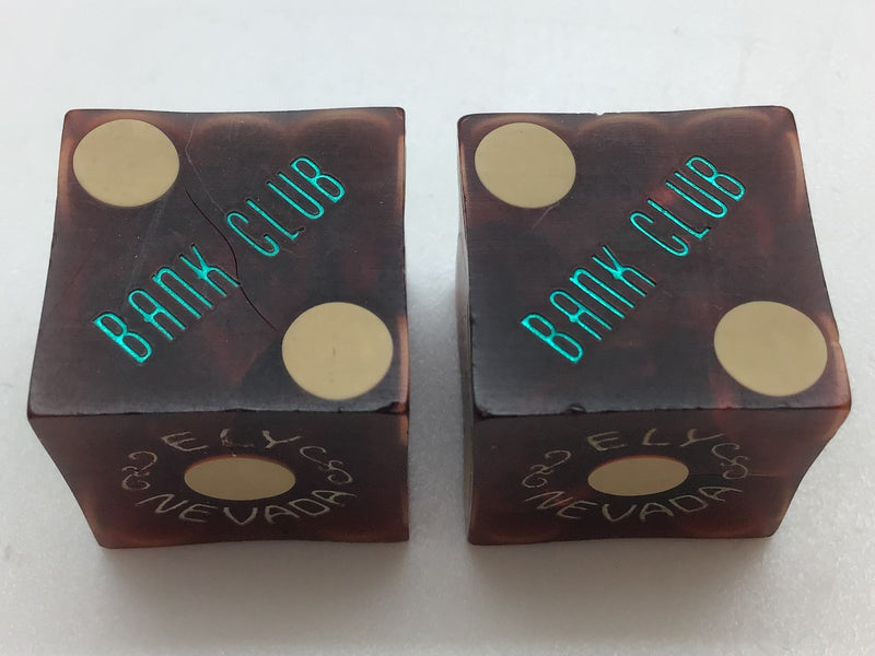 Bank Club Casino Ely Nevada Vintage Dice Pair