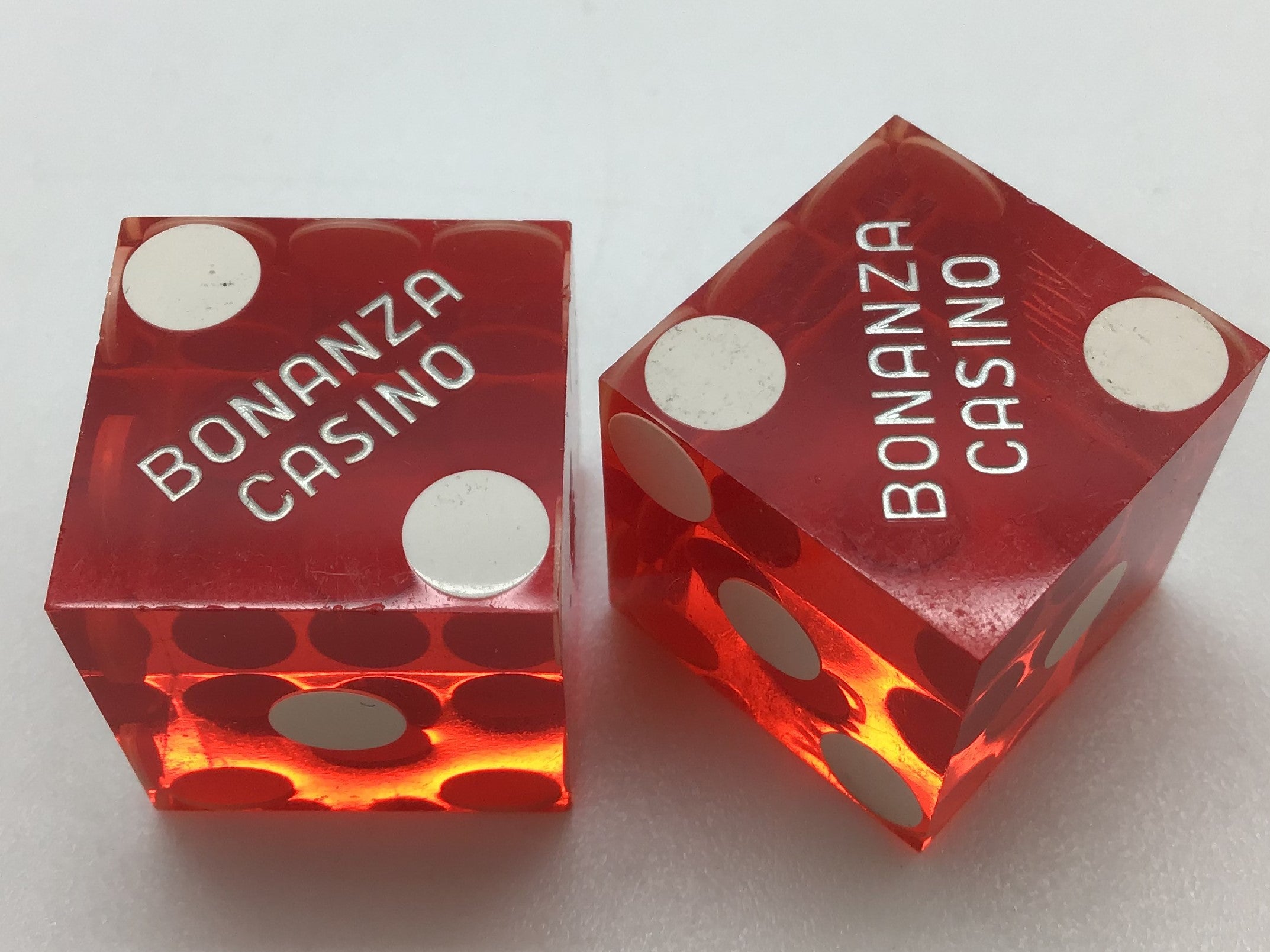 Bonanza Casino Reno Nevada Red Dice Pair Marked