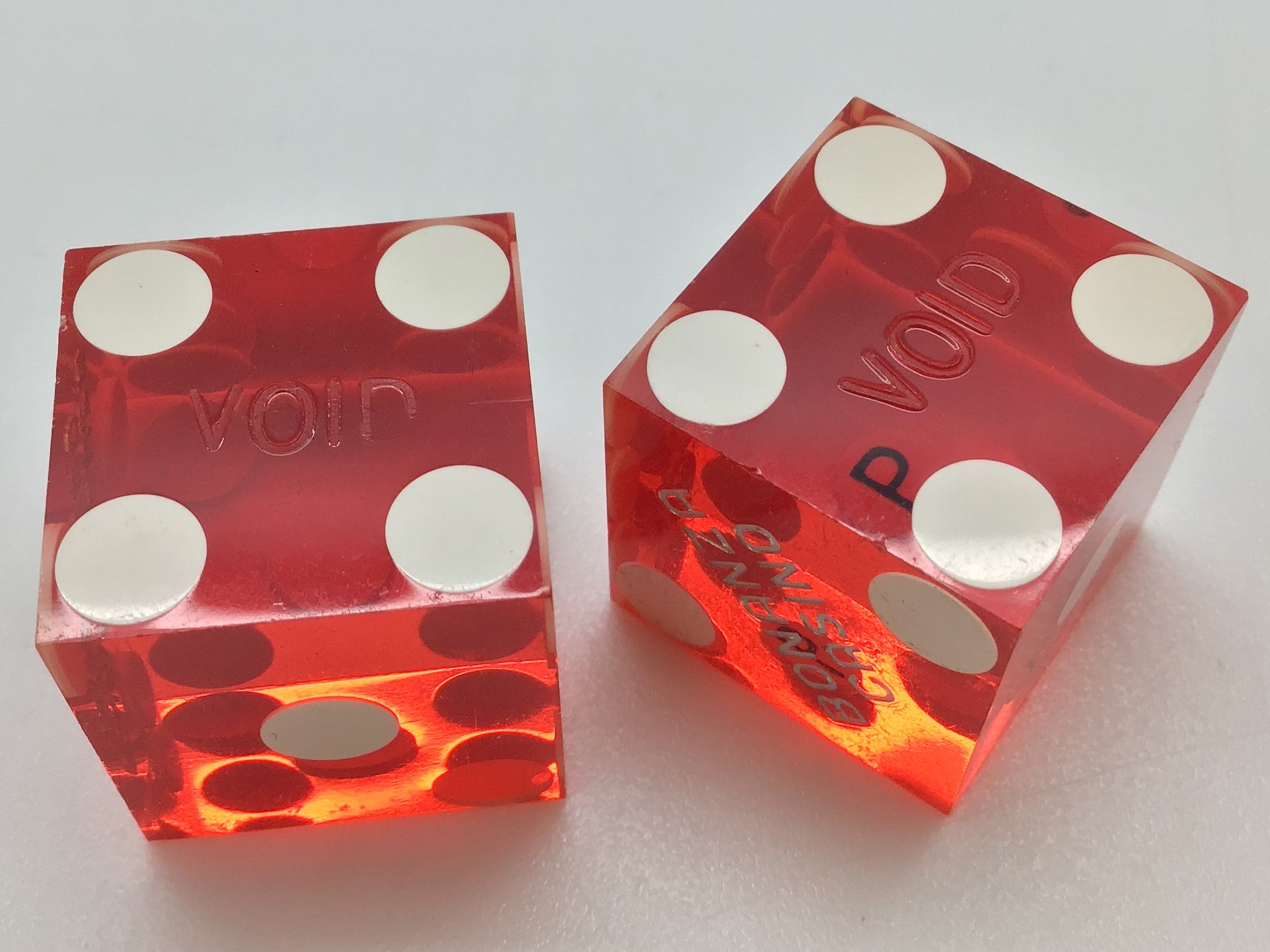 Bonanza Casino Reno Nevada Red Dice Pair Marked