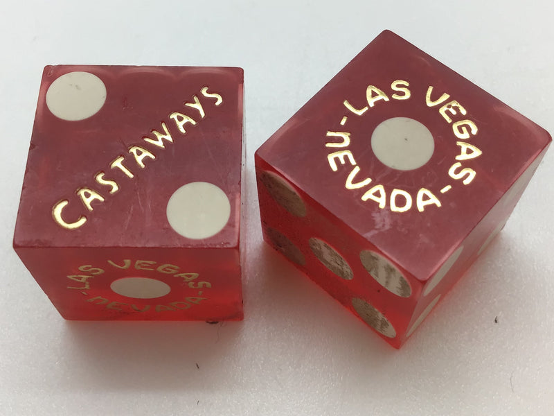 Castaways Casino Las Vegas Red Dice Pair Matching Numbers