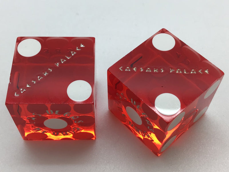 Caesars Palace Las Vegas Nevada Red Dice Pair Marked