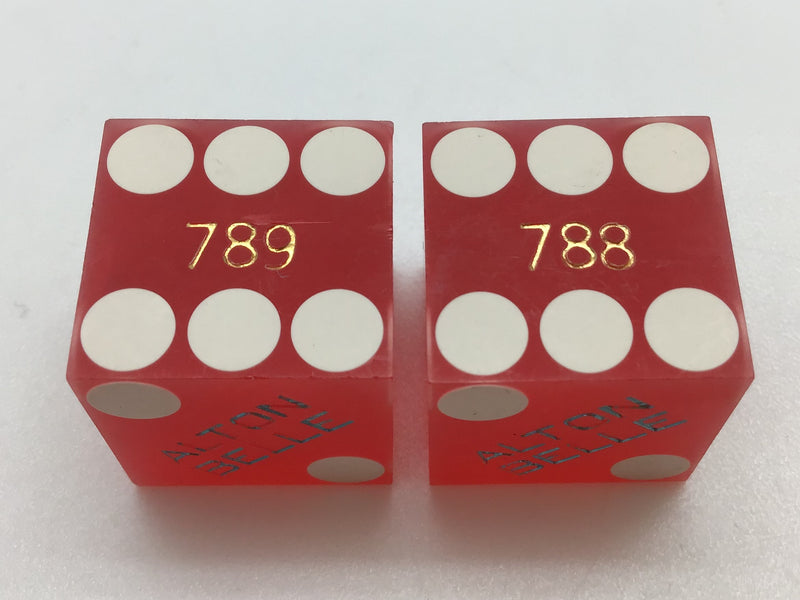 Alton Belle Riverboat Casino Dice Pair Red Alton, Illinois