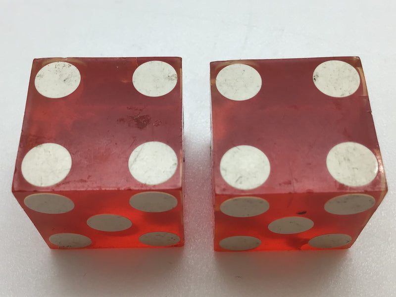 Binion's Horseshoe Club Las Vegas Red Dice Pair Vintage