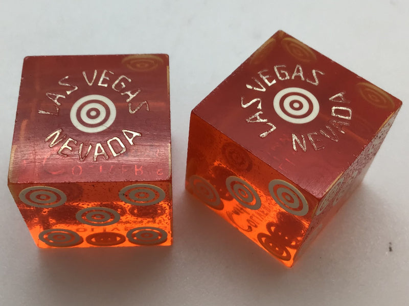 Oliver's Castaways Casino Las Vegas Orange Dice Pair