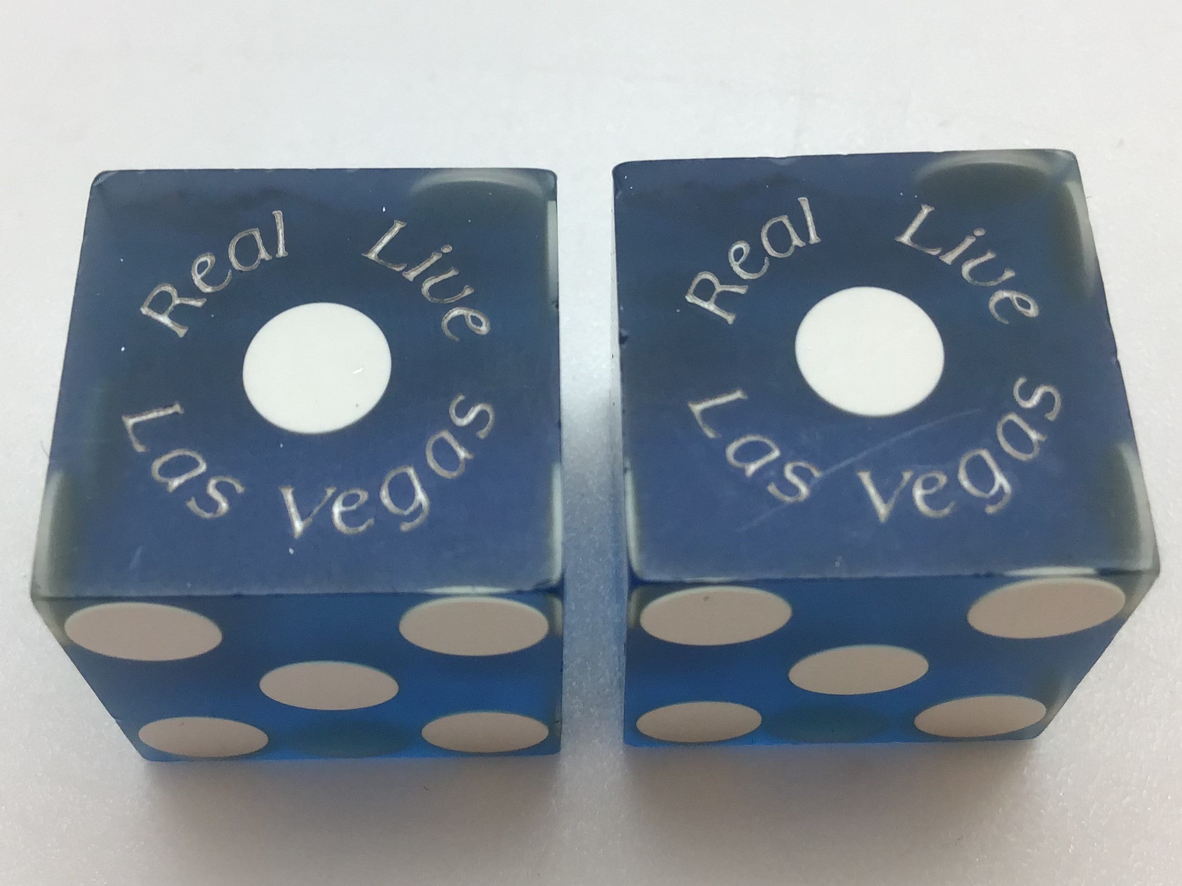 Bally's Casino Las Vegas Blue Dice Pair Matching Numbers