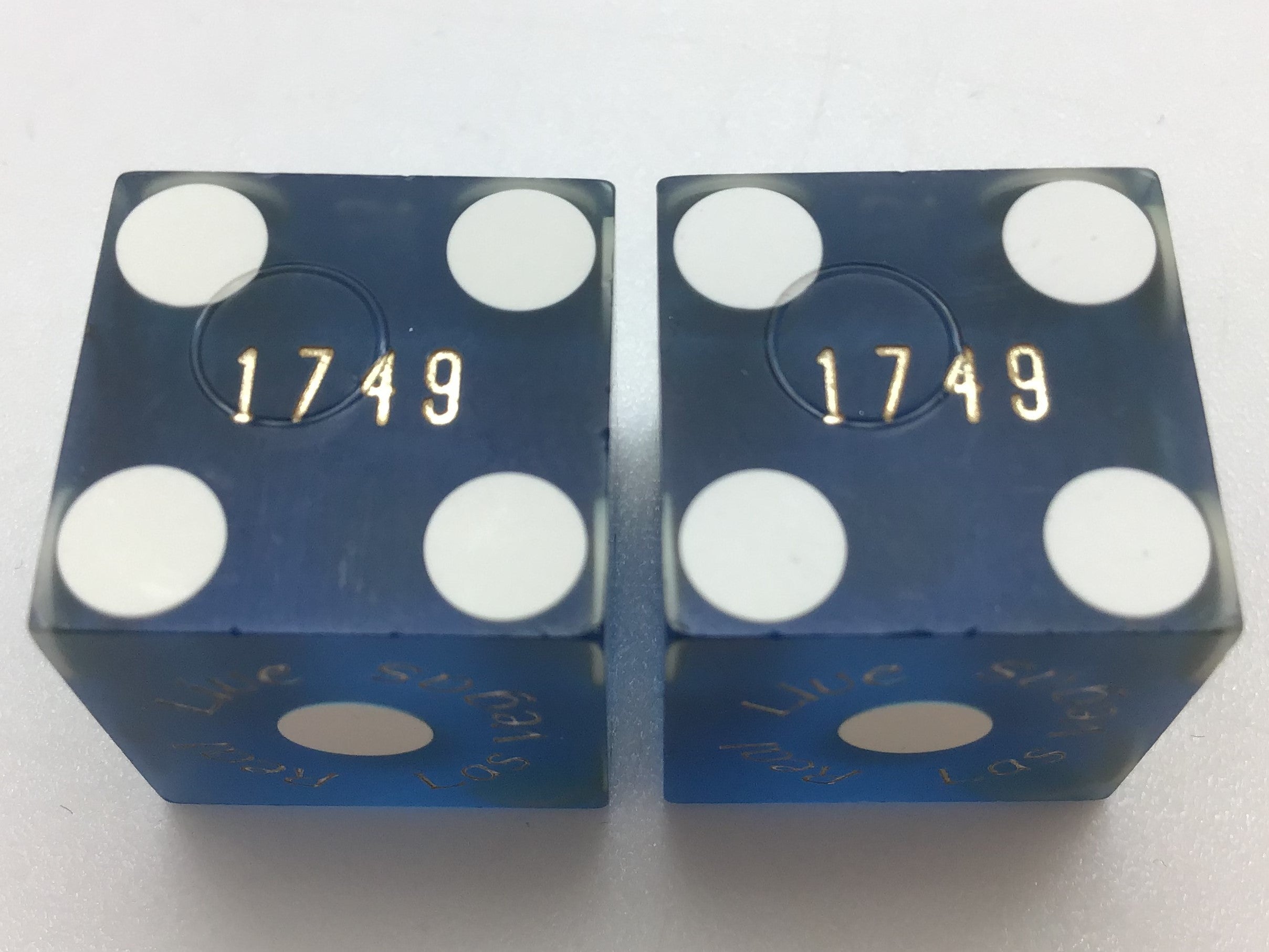 Bally's Casino Las Vegas Blue Dice Pair Matching Numbers