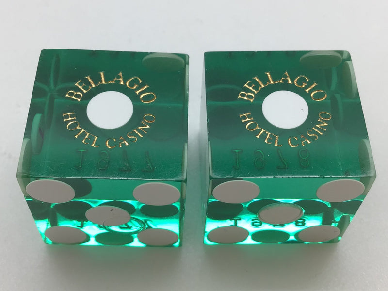 Bellagio Casino Las Vegas Green Dice Pair