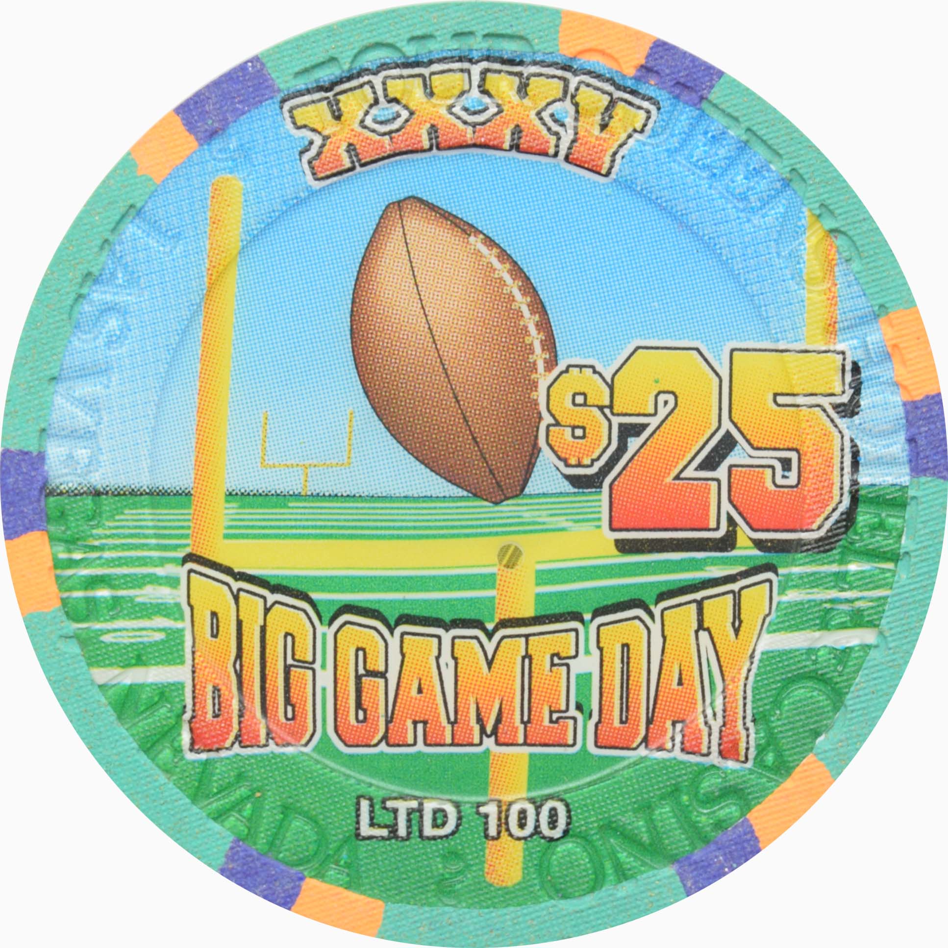 Four Queens Casino Las Vegas Nevada $25 Big Game Day Chip 2001