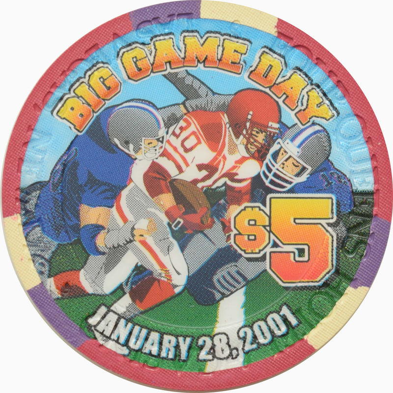 Four Queens Casino Las Vegas Nevada $5 Big Game Day Chip 2001