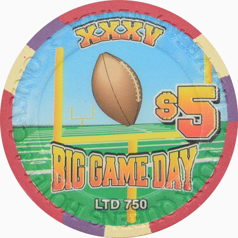 Four Queens Casino Las Vegas Nevada $5 Big Game Day Chip 2001