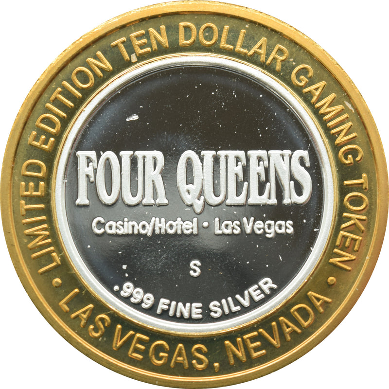 Four Queens Casino Las Vegas "Queen of Diamonds Rachel" $10 Silver Strike .999 Fine Silver 2003