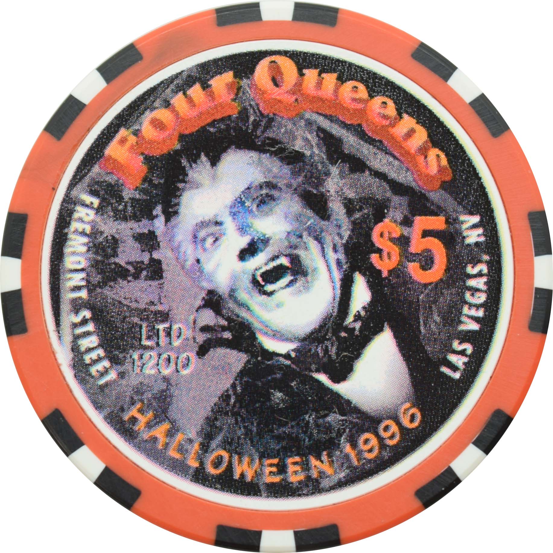 Four Queens Casino Las Vegas Nevada $5 Vampire Halloween Chip 1996