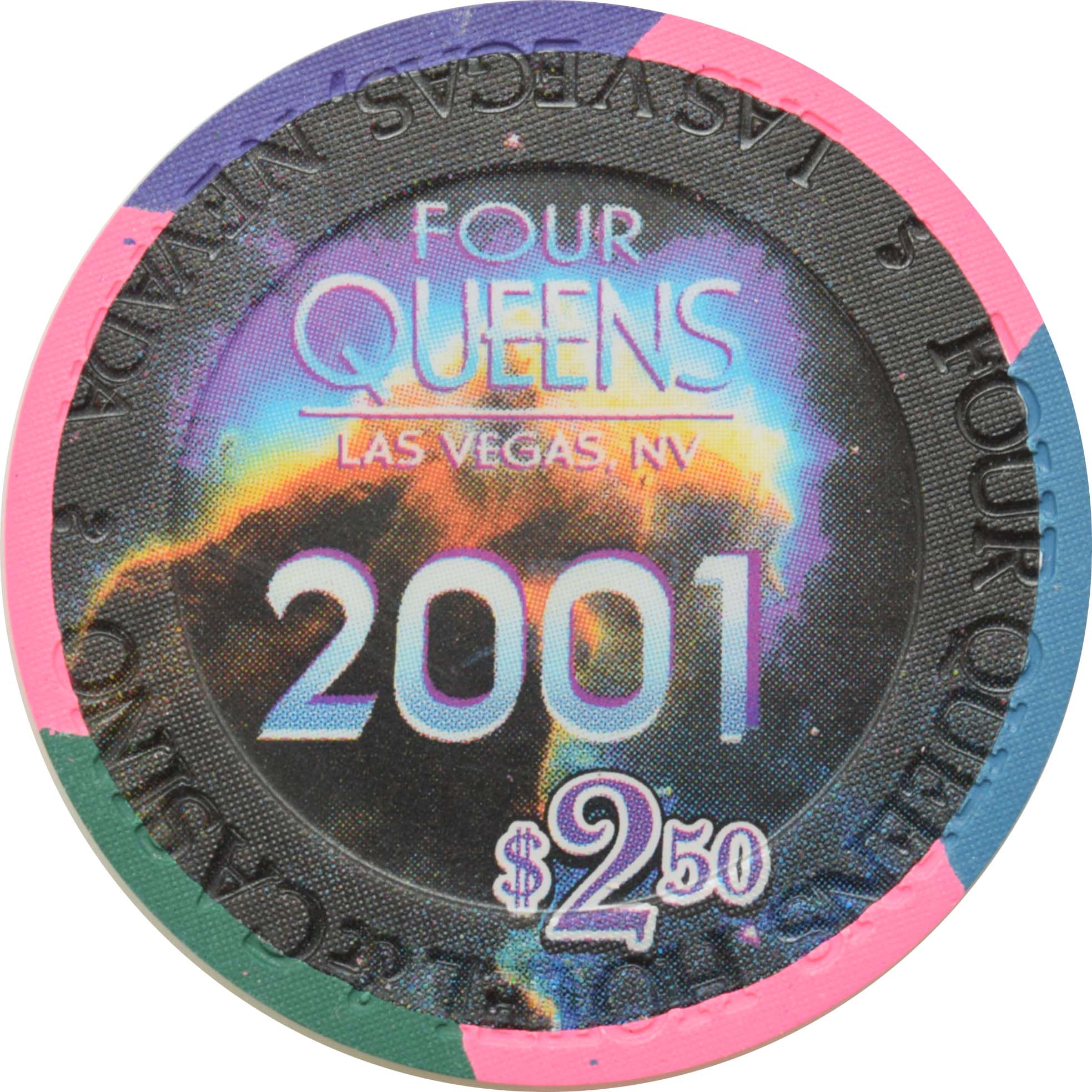 Four Queens Casino Las Vegas Nevada $2.50 The Real Millennium Chip 2001