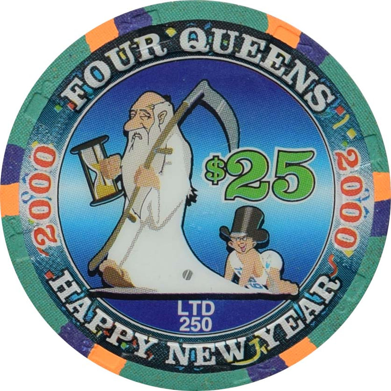 Four Queens Casino Las Vegas Nevada $25 Happy New Year Chip 1999