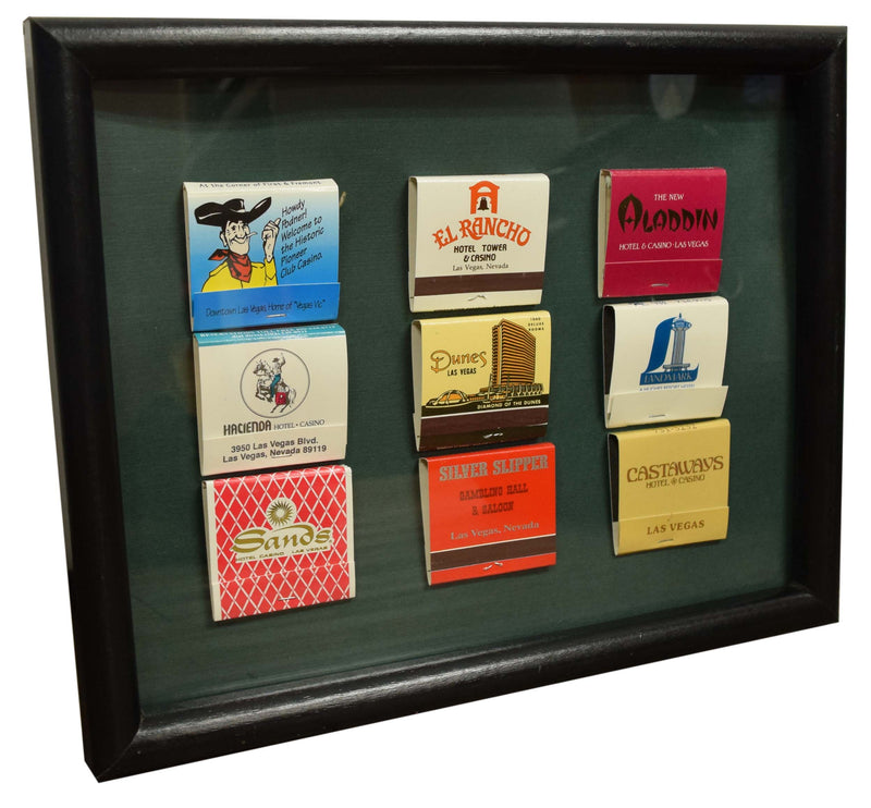 Las Vegas 9 Framed Casino Matchbooks